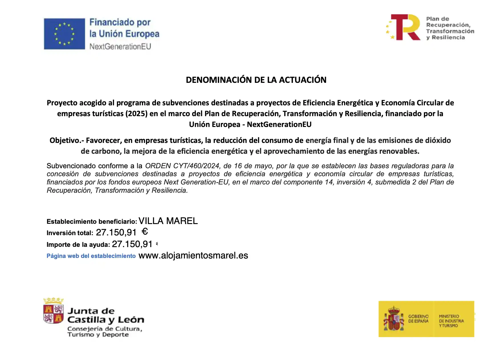 Proyectos de eficiencia energética Sanabria